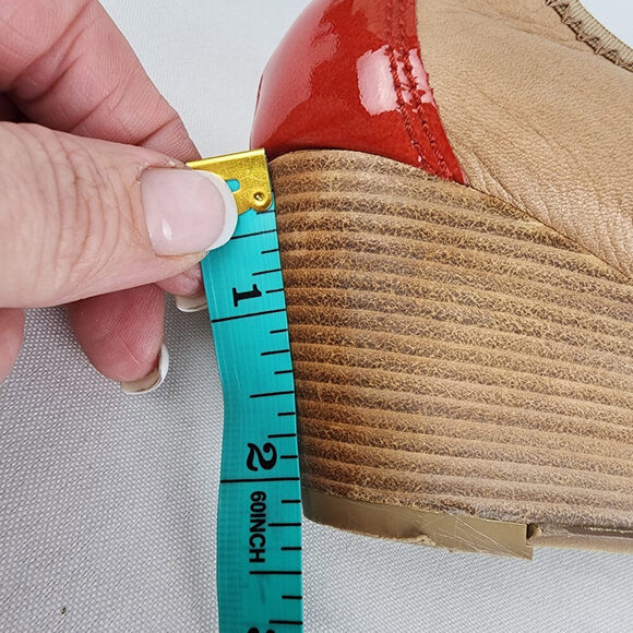 Hispanitas Brown & Red Leather Wedge Heel Shoes Size 9 - Picture 8 of 8